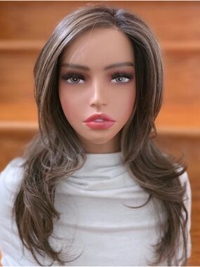 Belle Tress Brooklyn ash brown with streaks swap for blonde dark rooted small
